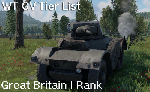 Create A War Thunder Great Britain I Rank Ground Vehicles Tier List