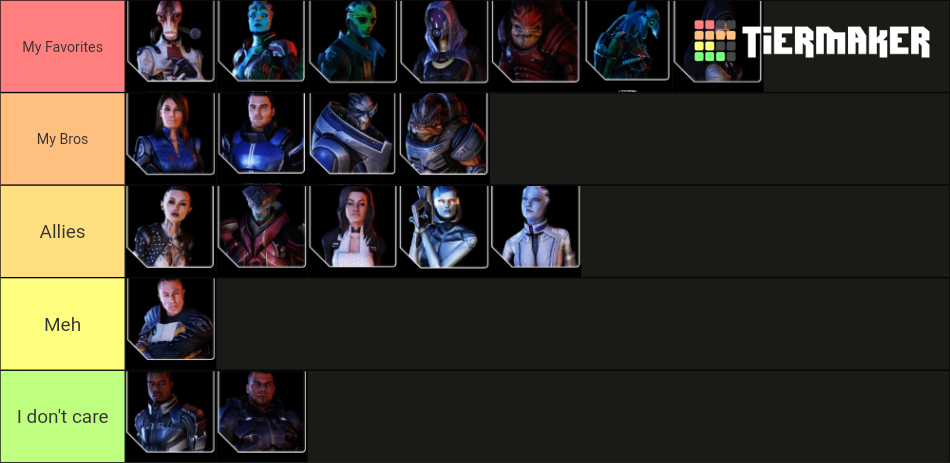 Mass Effect Legendary Squadmates Tier List Community Rankings Tiermaker