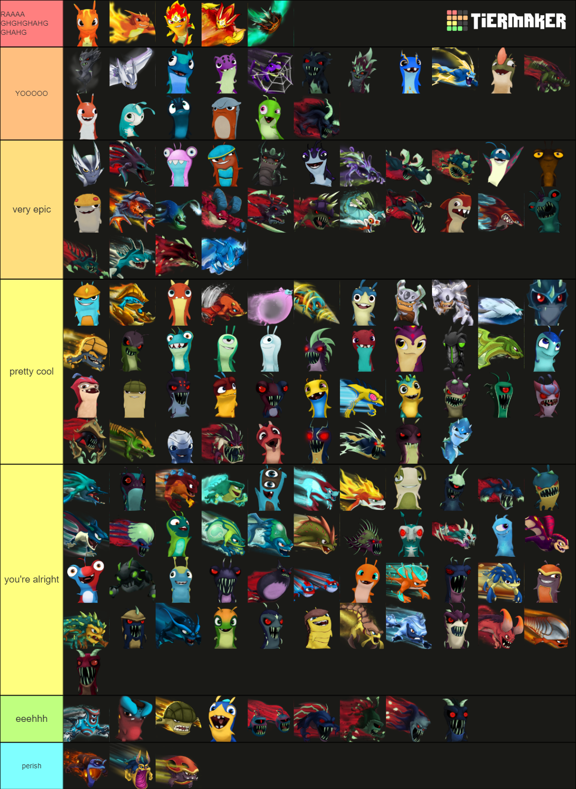 Slugterra All Slugs And Velocity Forms Tier List Community Rankings