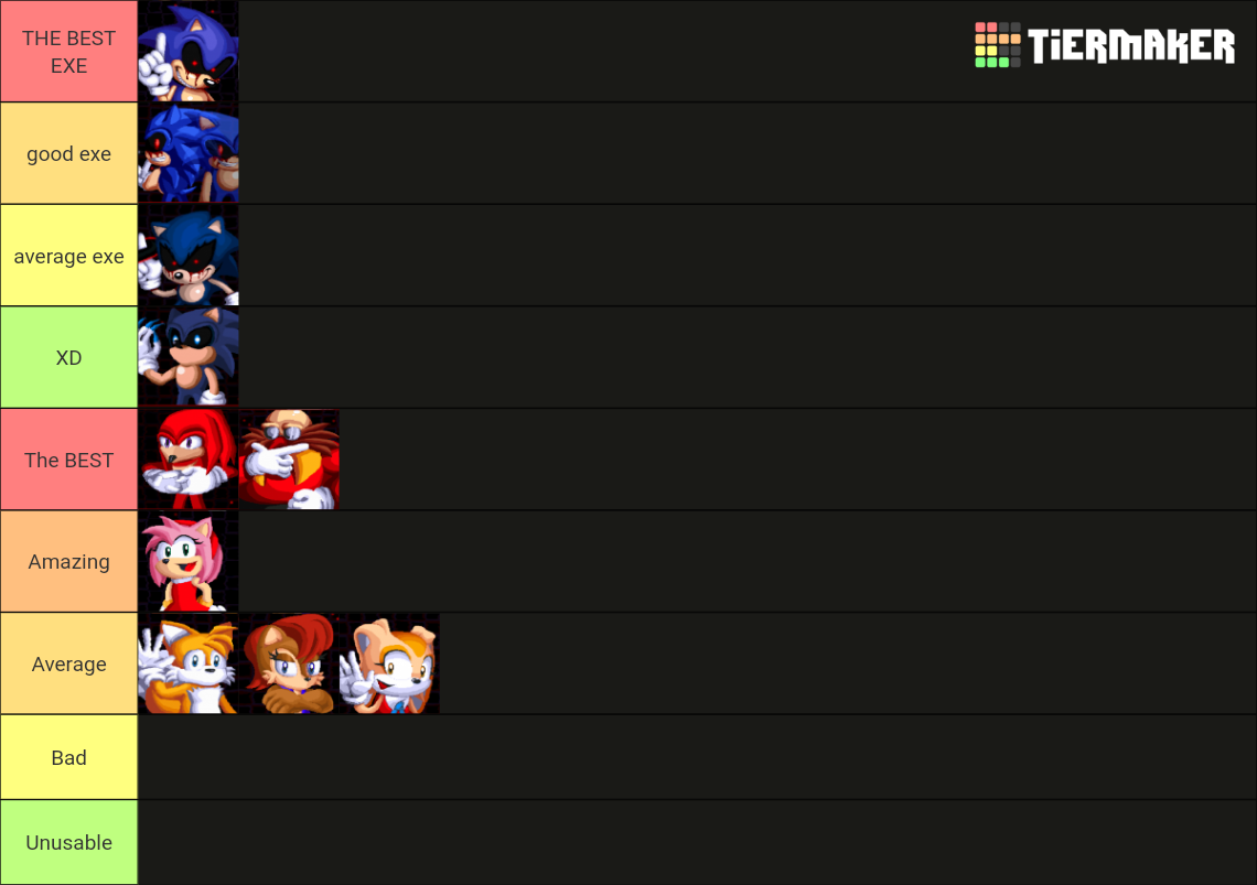 Sonic Exe The Disaster 2D Remake Tier List Community Rankings TierMaker