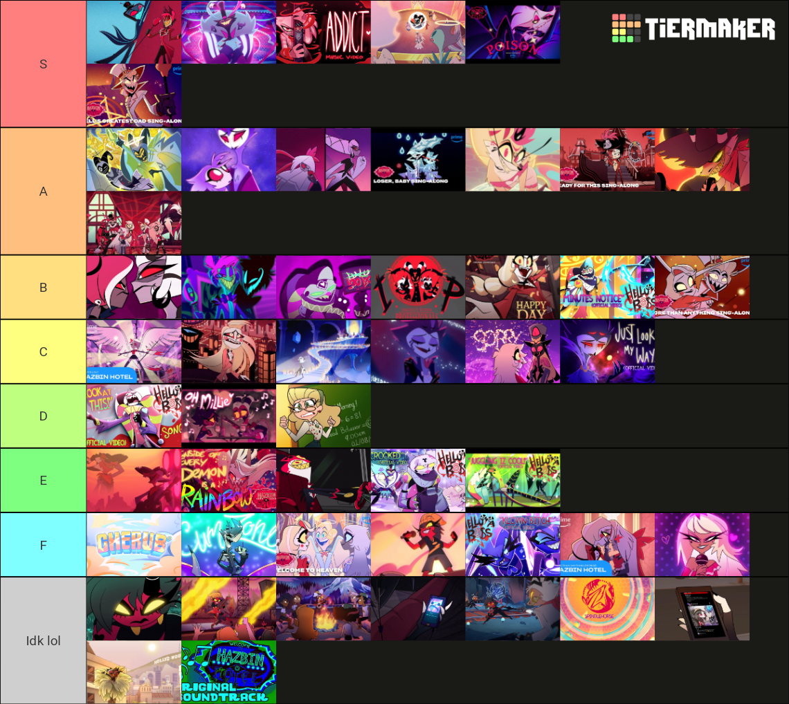 All Hazbin Hotel And Helluva Boss Songs Tier List Community Rankings