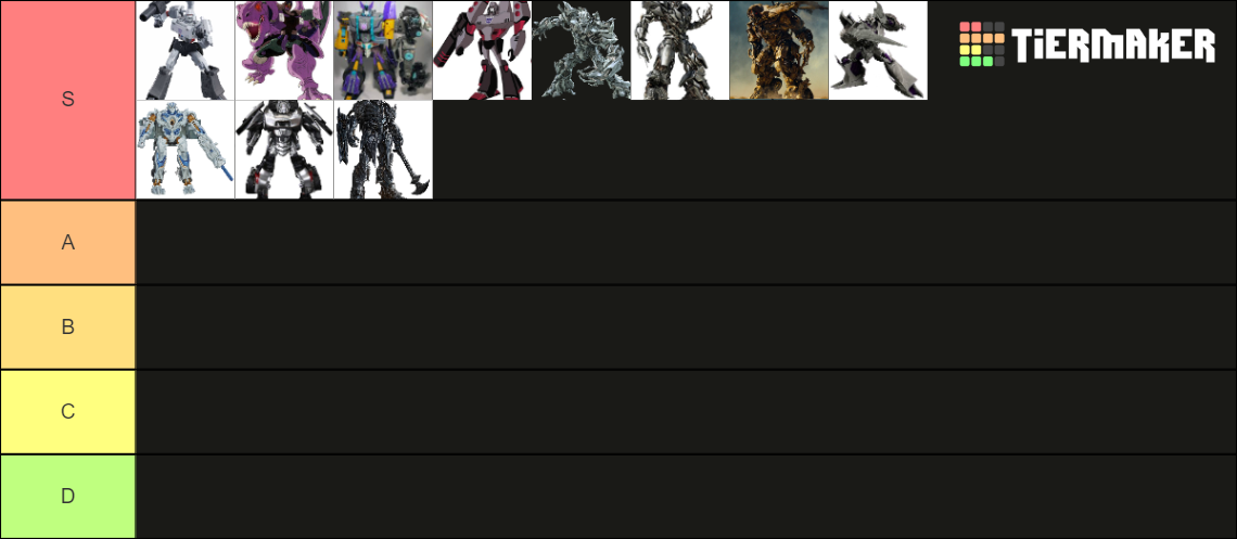 Megatron Ranking Tier List Community Rankings Tiermaker