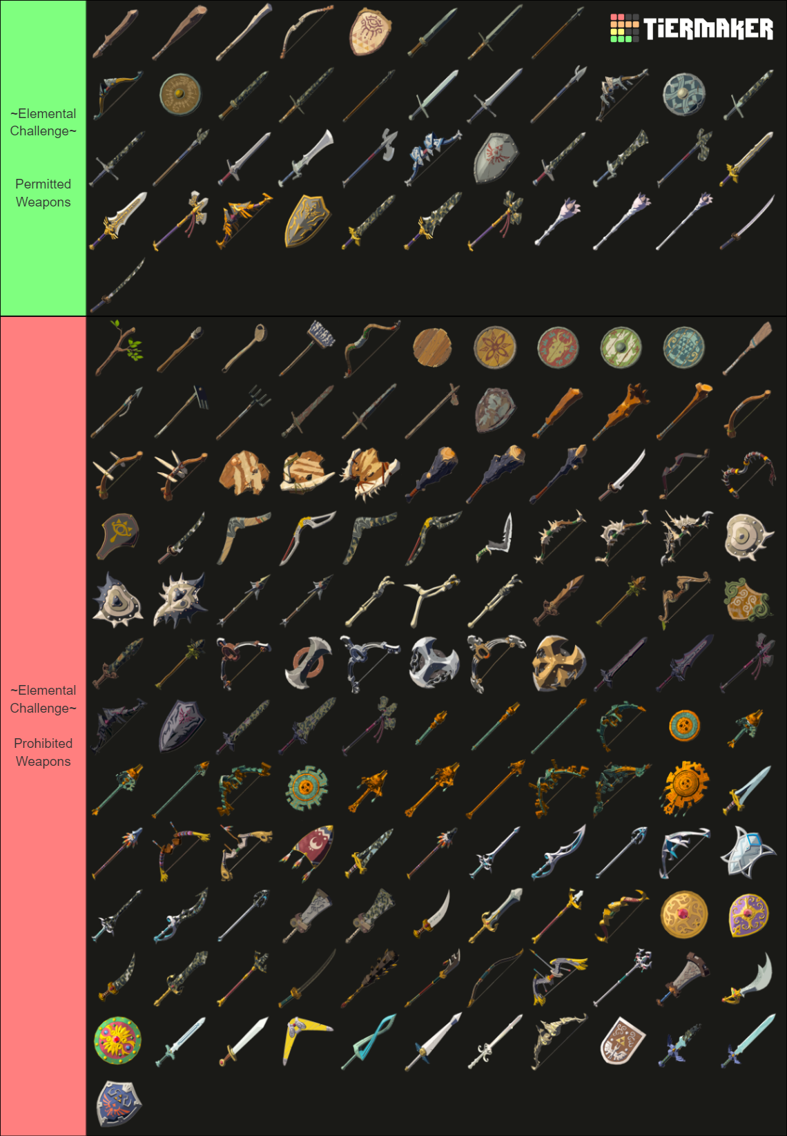 Zelda ToTK Weapons Tier List Community Rankings TierMaker