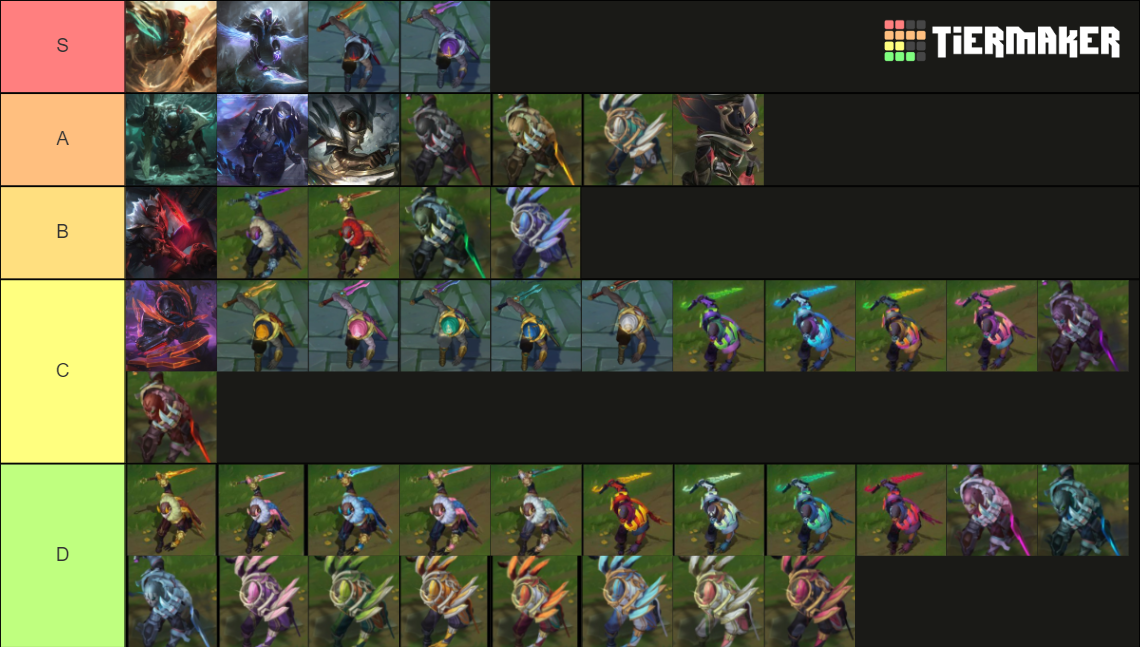 Pyke Skins Chromas Updated Ashen Knight Tier List Community