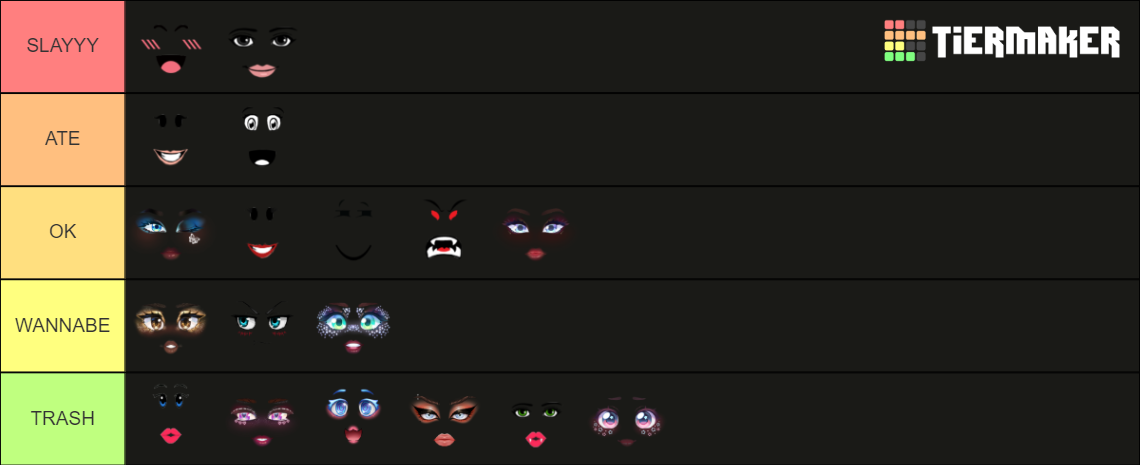 Barb Model Faces Roblox Tier List Community Rankings TierMaker