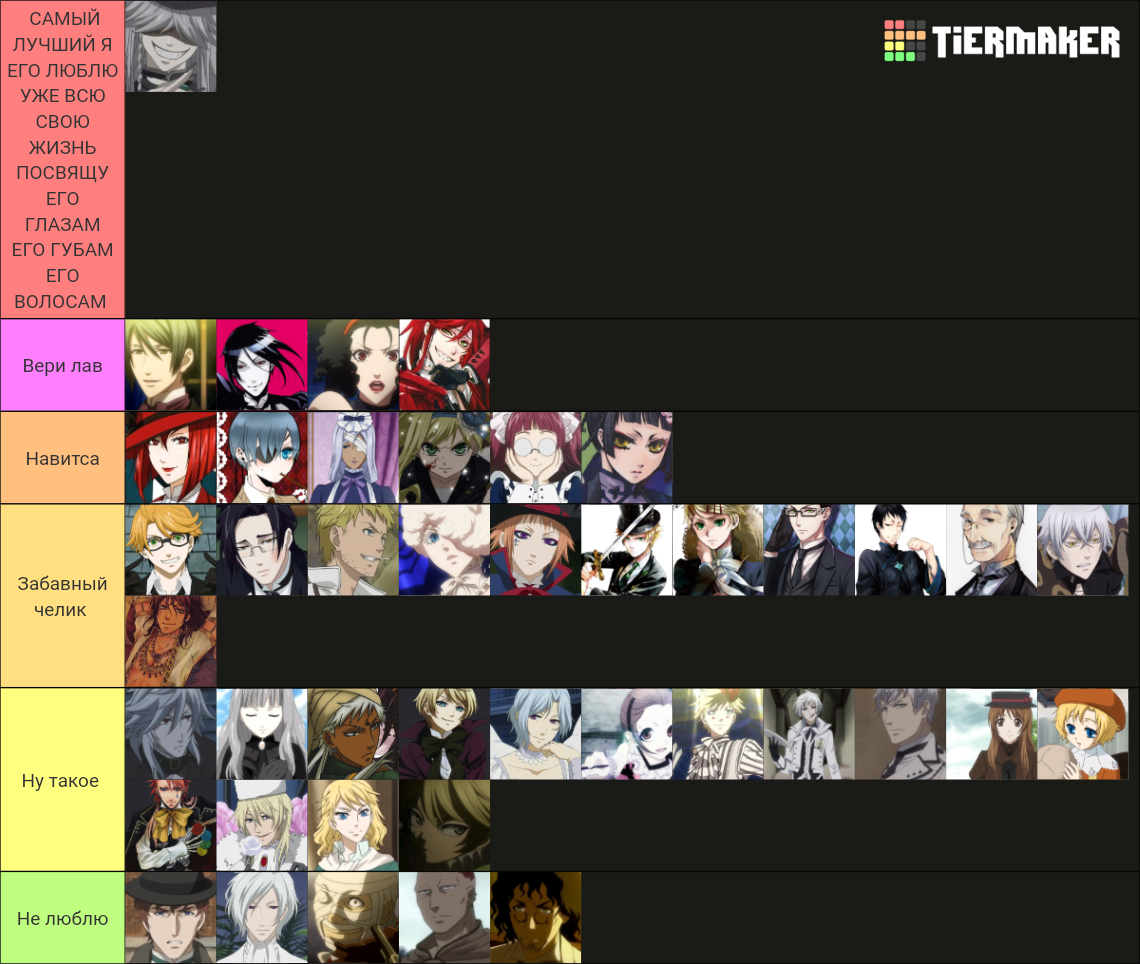 Best Black Butler Characters Anime Version Tier List Community