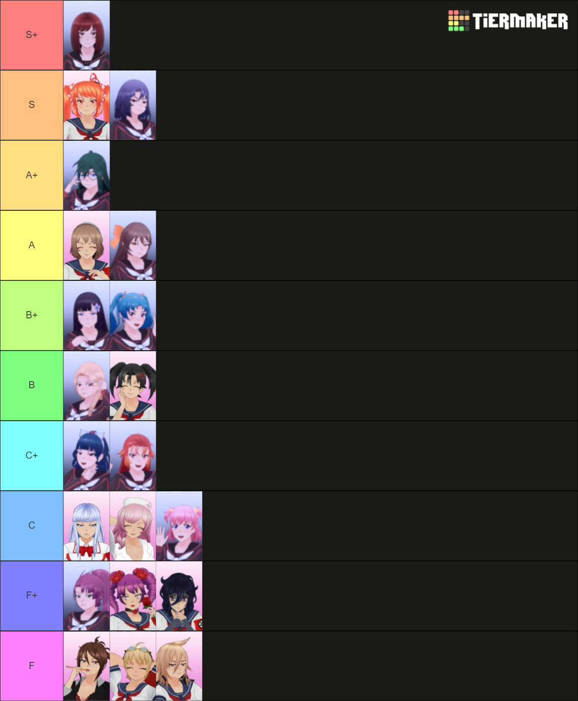 Yandere Simulator Rivals Rank Including Tier List Community