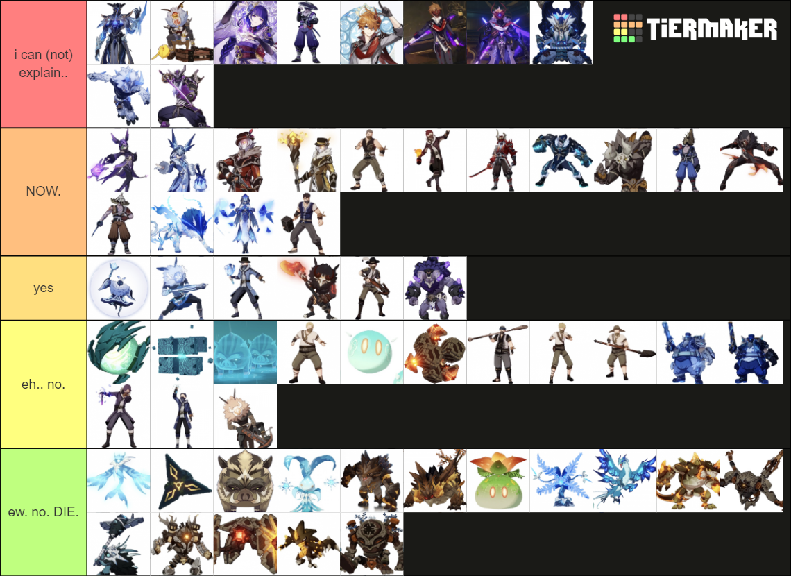 Genshin Impact Hot Enemies Tier List Community Rankings Tiermaker