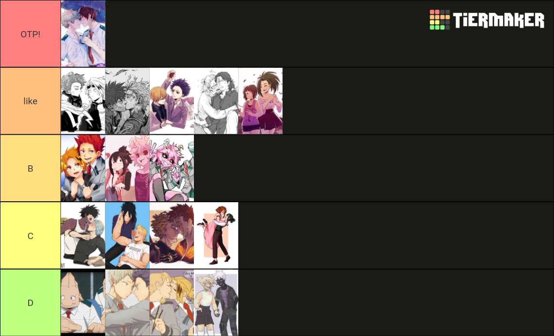 Mha Gay Ships Tier List Community Rankings Tiermaker