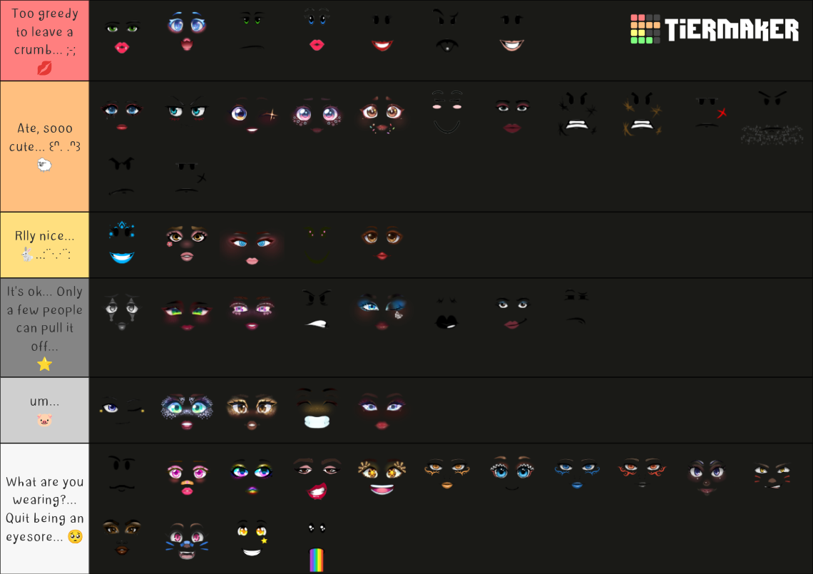 All Roblox Model Barbie Faces Tier List Community Rankings TierMaker