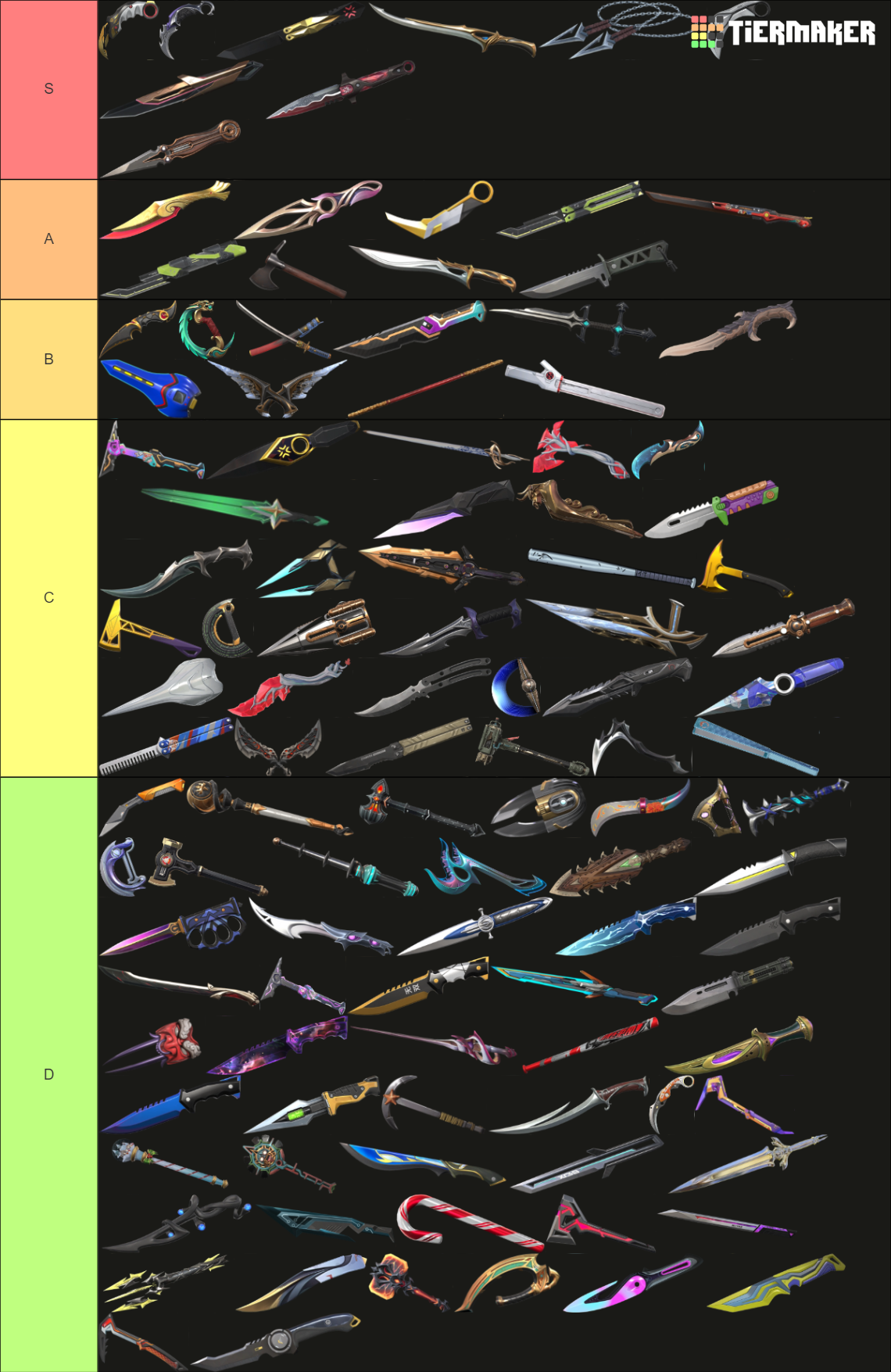 Valorant Melee Knife Skins Updated To May 2024 Tier List Community