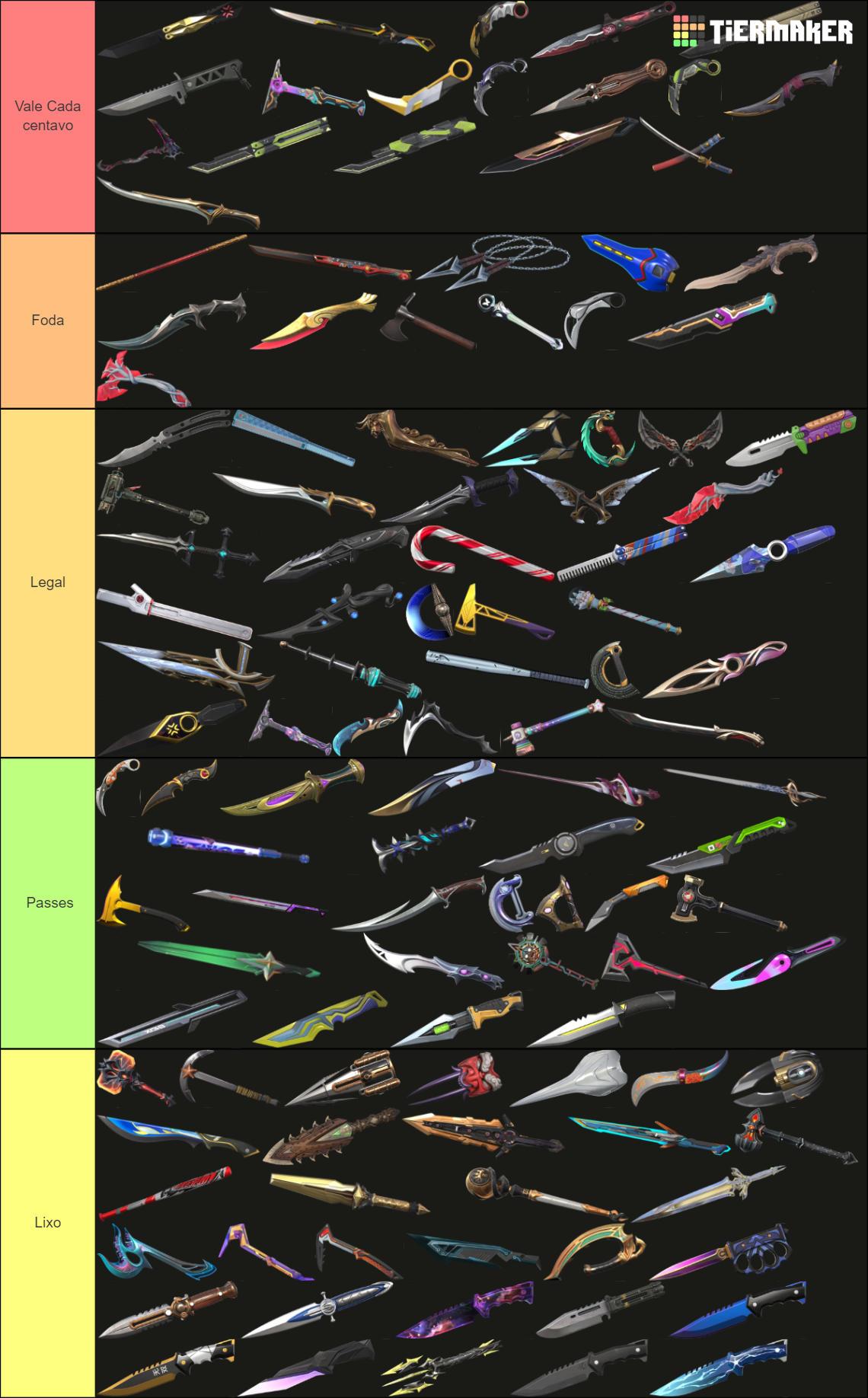 Valorant Melee Knife Skins September Tier List Community