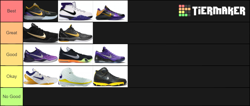 Kobes Best Signature Shoes Tier List Community Rankings Tiermaker