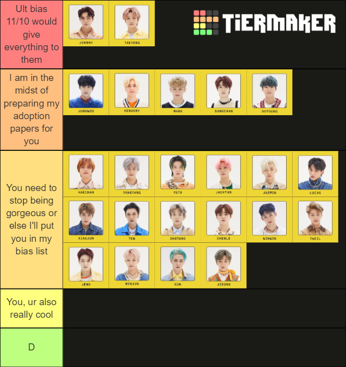 NCT Bias List Tier List Community Rankings TierMaker