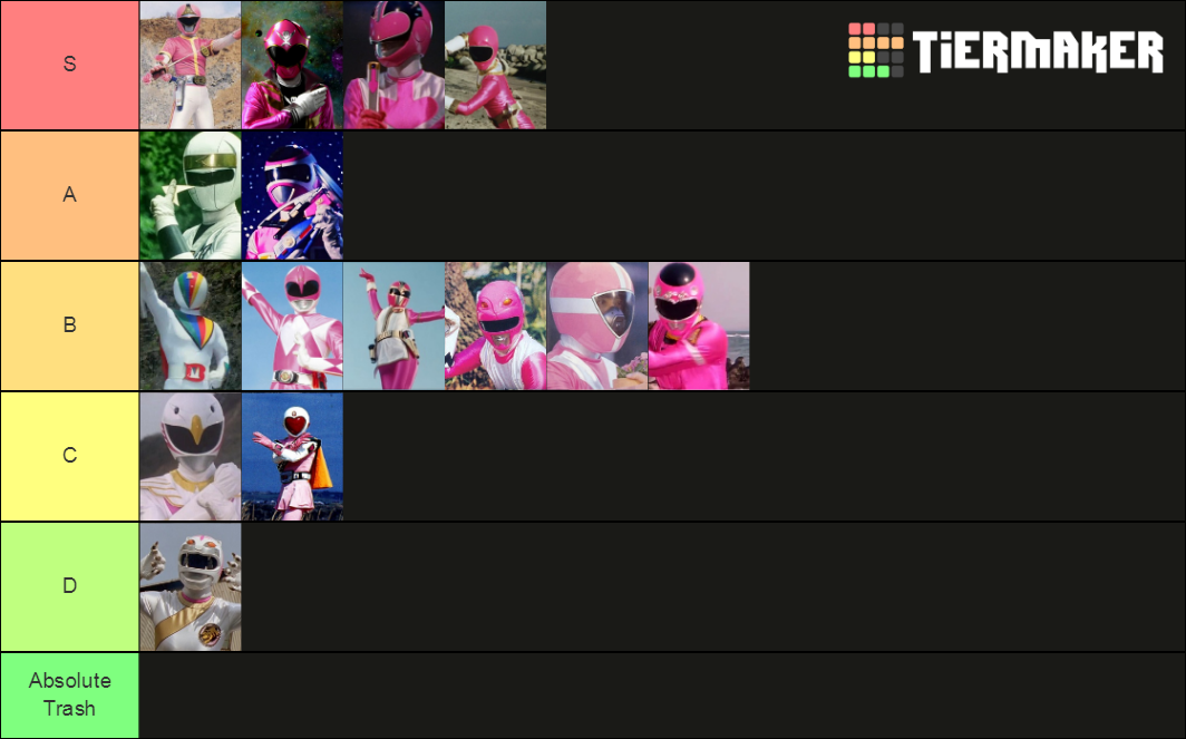 Sentai Pink And White Tiers Tier List Community Rankings TierMaker