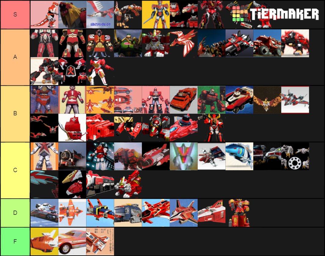 Super Sentai Red Mecha Tier List Community Rankings Tiermaker