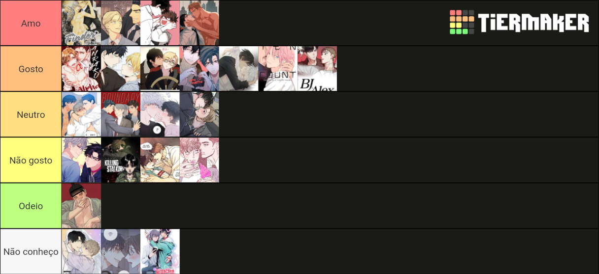 Yaoi Manga Manhwa Manhua Webtoon Tierlist Tier List Community Rankings