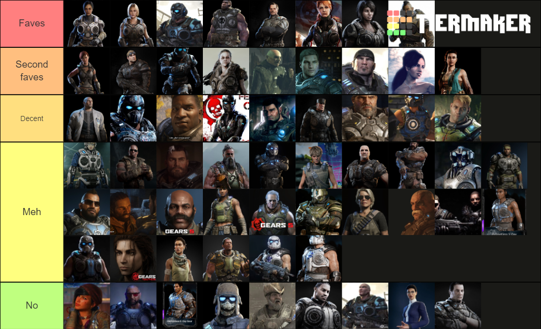 Gears Of War Cog Personajes De Toda La Saga Tier List Community