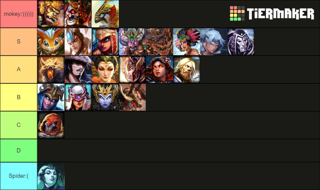 Smite Tierlist Season 8 Tier List Community Rankings TierMaker