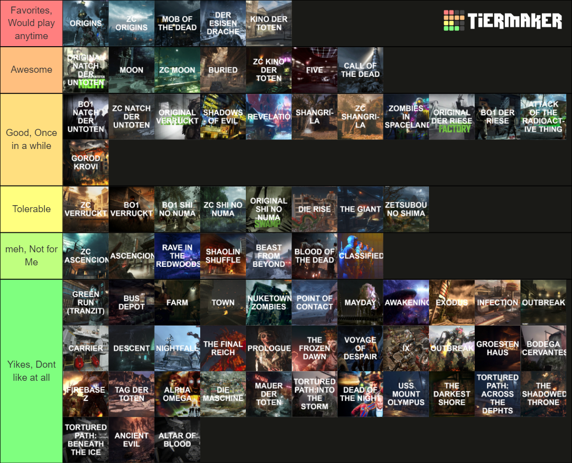 All Cod Zombies Maps Every Developer Tier List Community Rankings