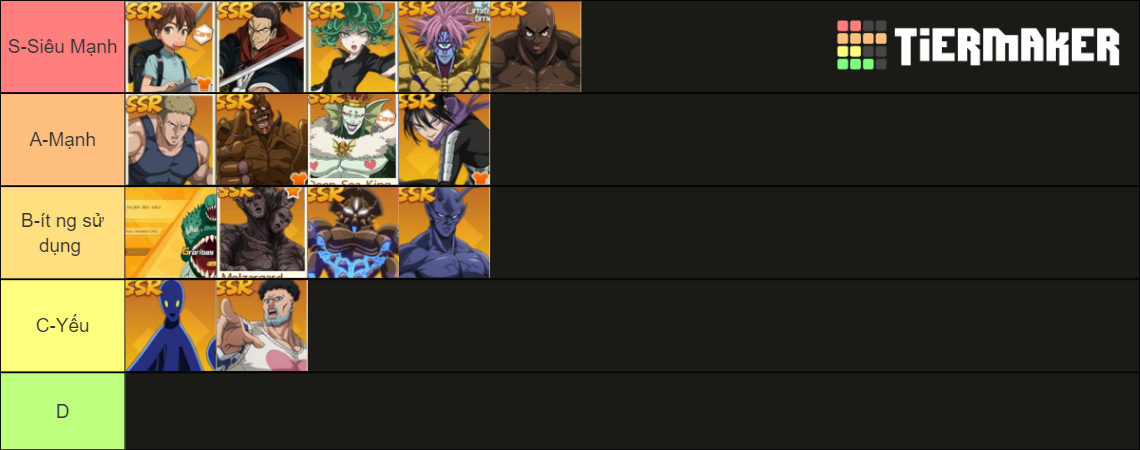 LIST SSR OPM Tier List Community Rankings TierMaker