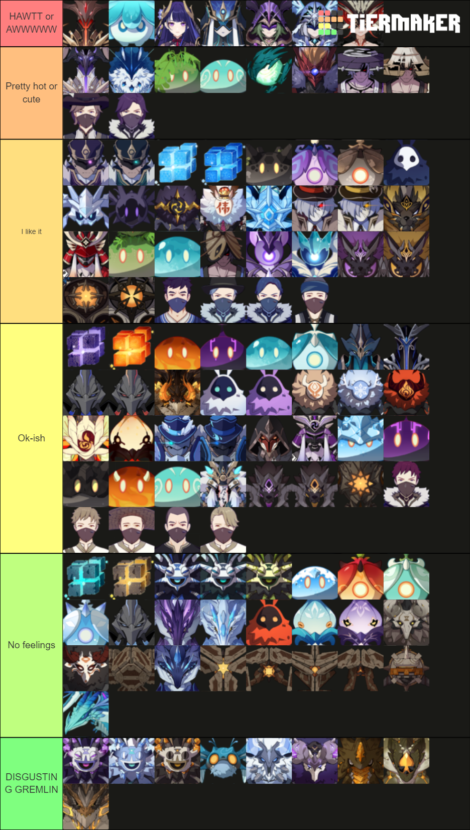 Genshin Impact Enemies Tier List Community Rankings Tiermaker