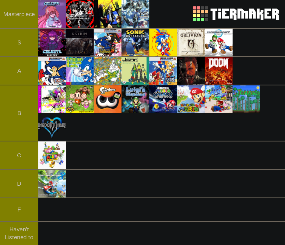 Video Game Soundtracks Tier List Community Rankings Tiermaker