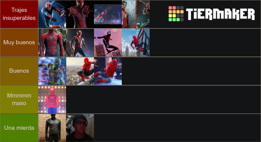 SPIDER MAN TRAJES Tier List Community Rankings TierMaker