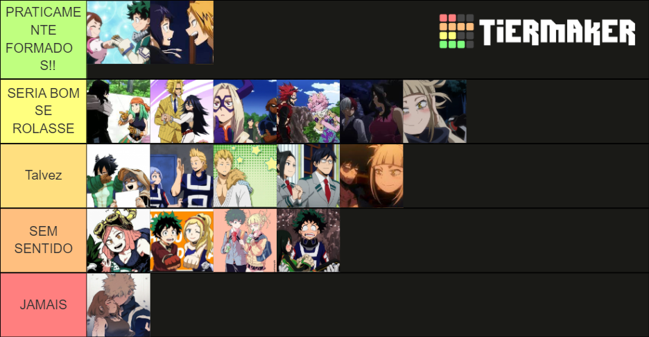 Casais De Bnha Tier List Community Rankings Tiermaker