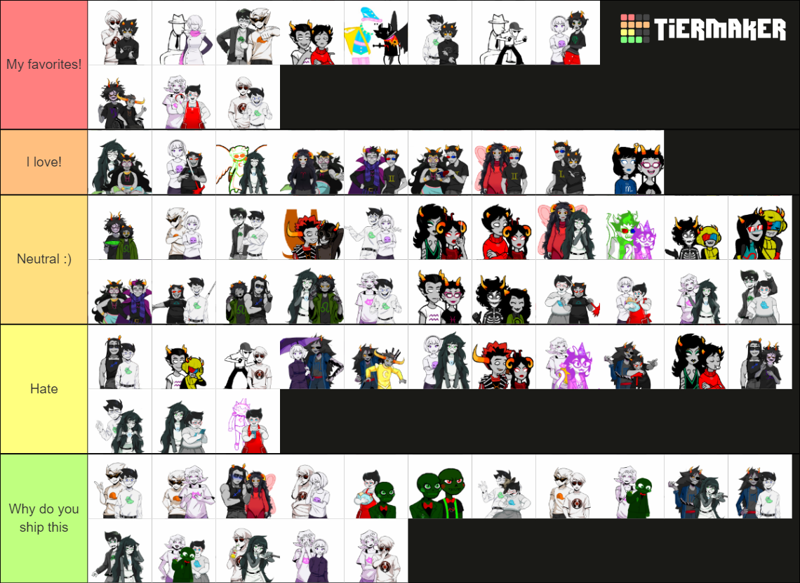 Homestuck Ships Tier List Community Rankings TierMaker