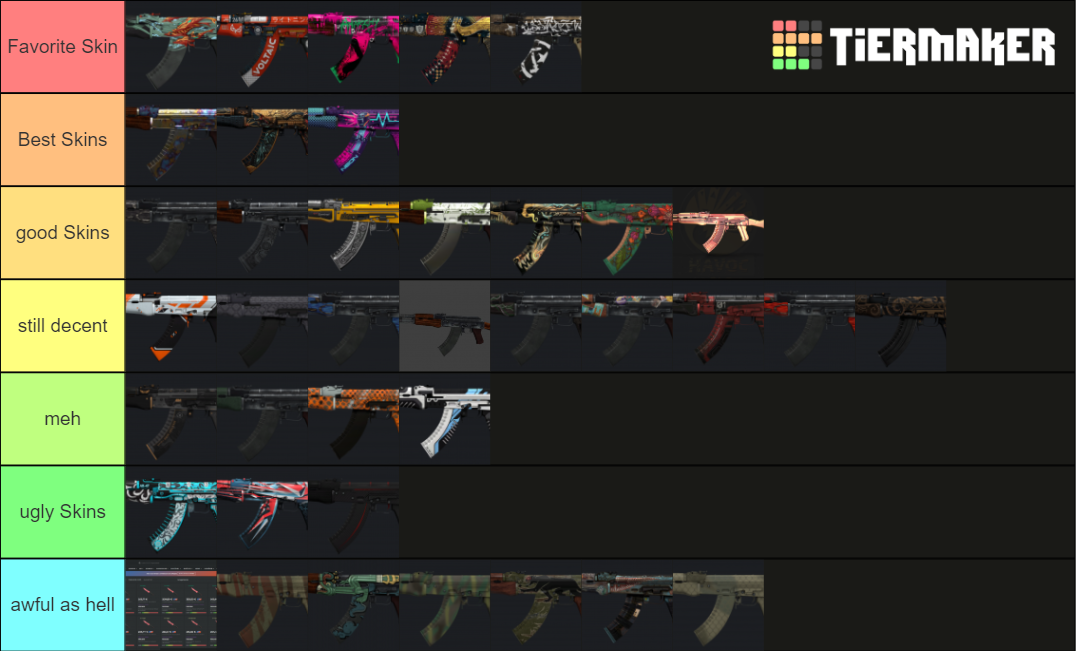 New Ak Skins Cs Go Tier List Community Rankings Tiermaker