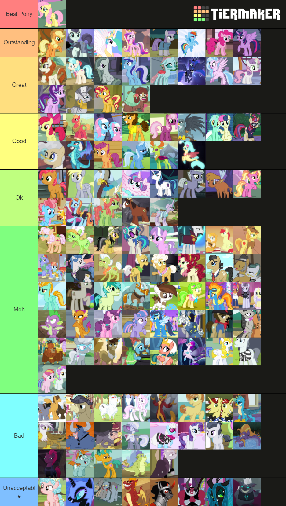 MLP FiM All Characters Tier List Community Rankings TierMaker