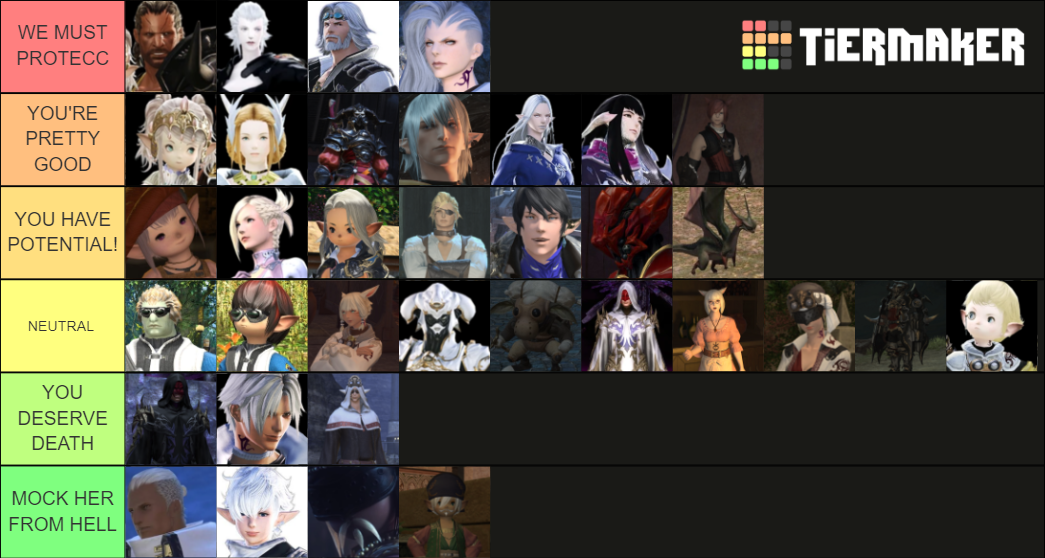 FFXIV A Realm Reborn Heavensward NPCs Tier List Community Rankings