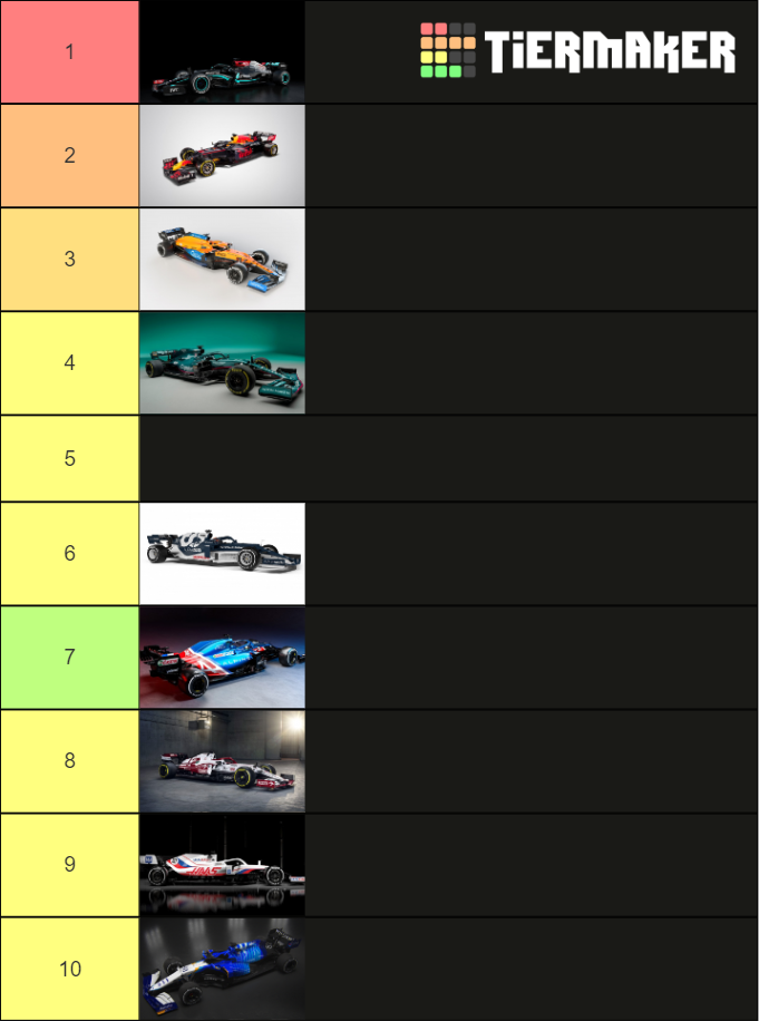 Formula 1 2021 Liveries Tier List Community Rankings TierMaker