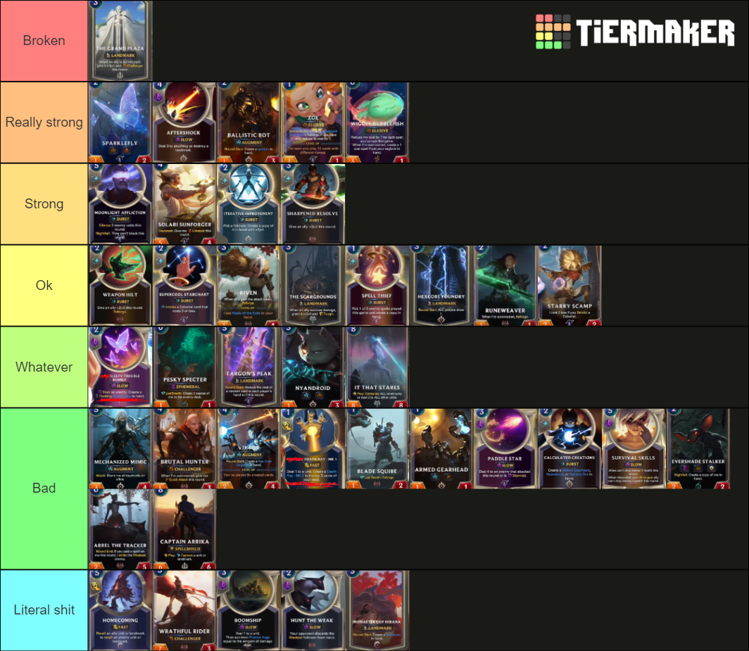 Legends Of Runeterra Cosmic Creations Cards Tier List Community