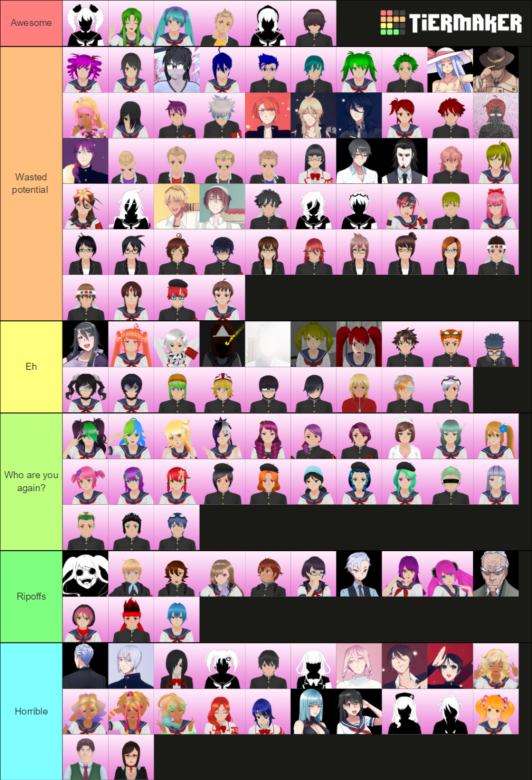 Ultimate Yandere Simulator Lovesick Character 1 Tier List Community