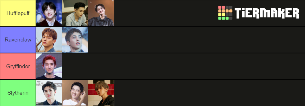 Exo Members Hogwarts Houses Tier List Community Rankings Tiermaker