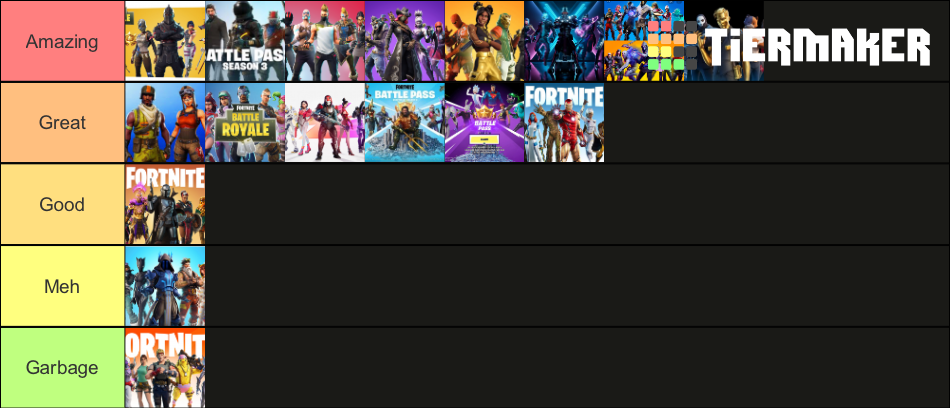 Fortnite Seasons Tierlist Tier List Community Rankings Tiermaker