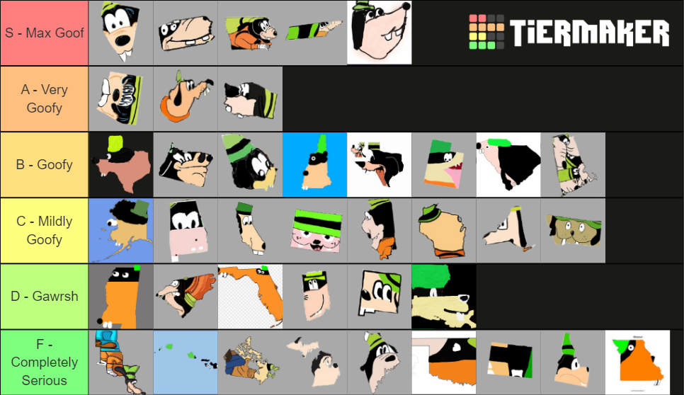 Goofy As Us States Tier List Community Rankings Tiermaker