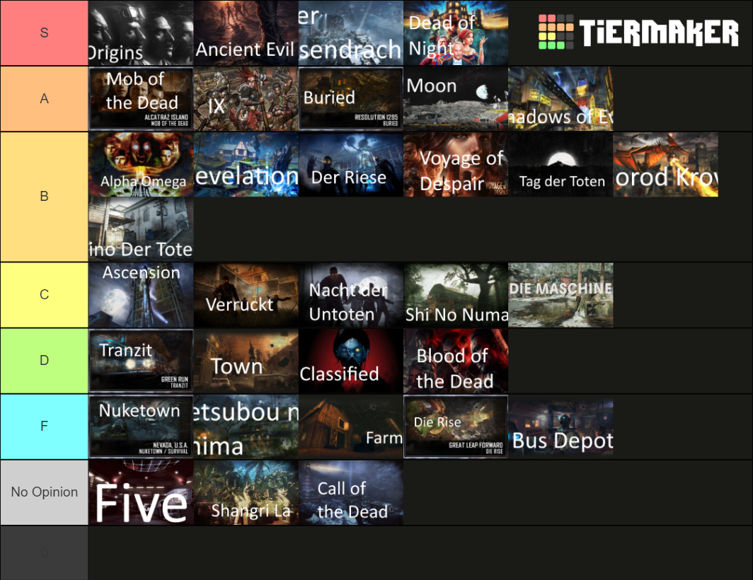 Call Of Duty Zombies Maps Complete Tier List Community Rankings