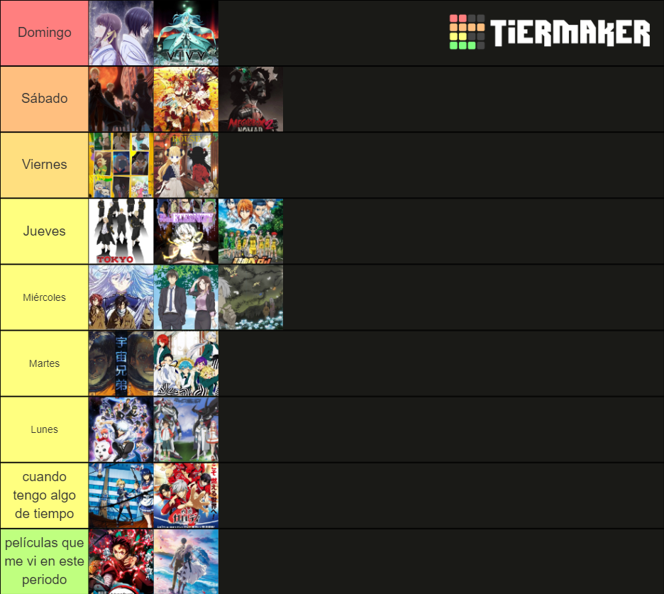 Horarios Animes Primavera 2021 Tier List Community Rankings TierMaker