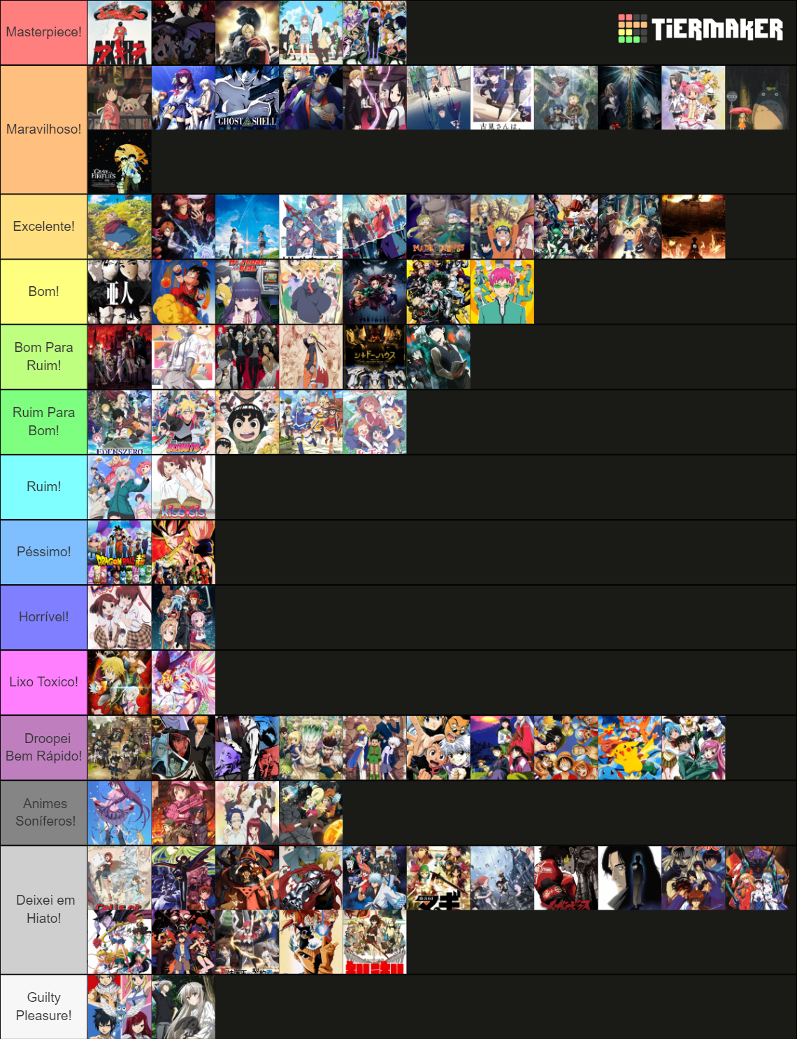 Melhores E Piores Animes Da Minha Sua Vida Tier List Community