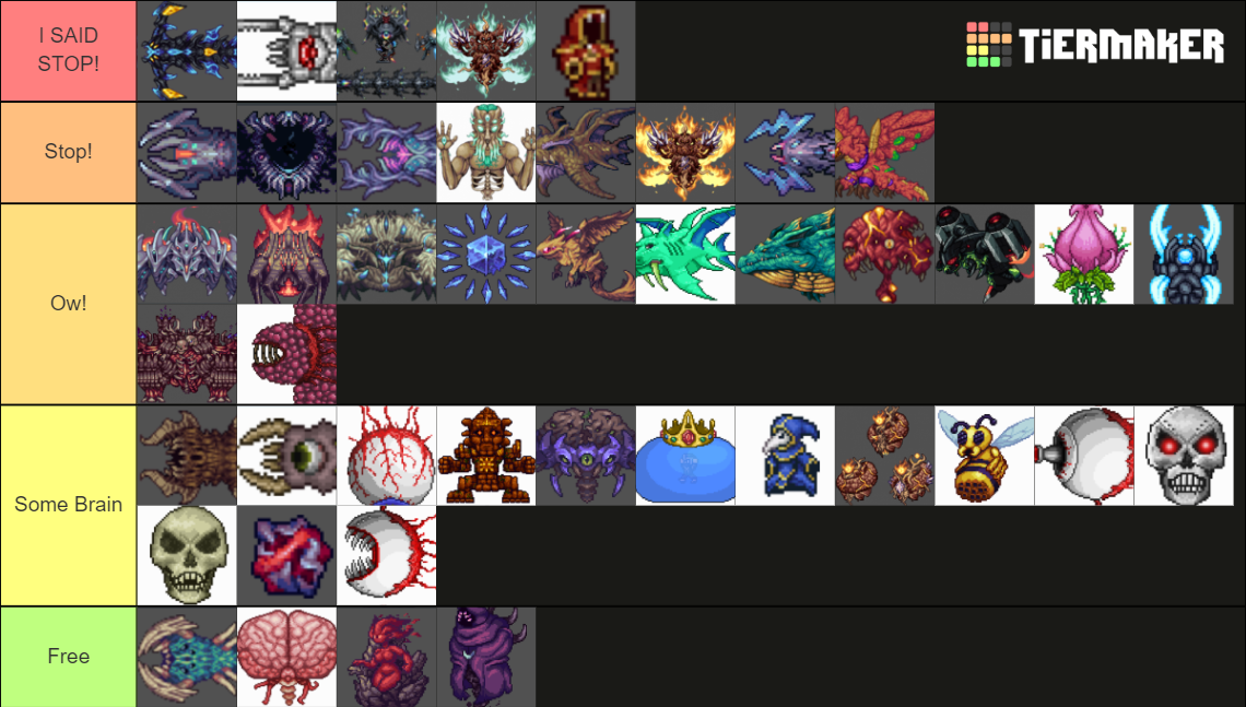 Calamity Mod Vanilla Bosses Tier List Community Rankings Tiermaker