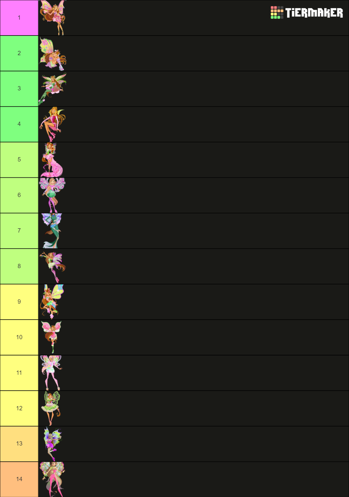 Winx Flora All Transformations Tier List Community Rankings Tiermaker