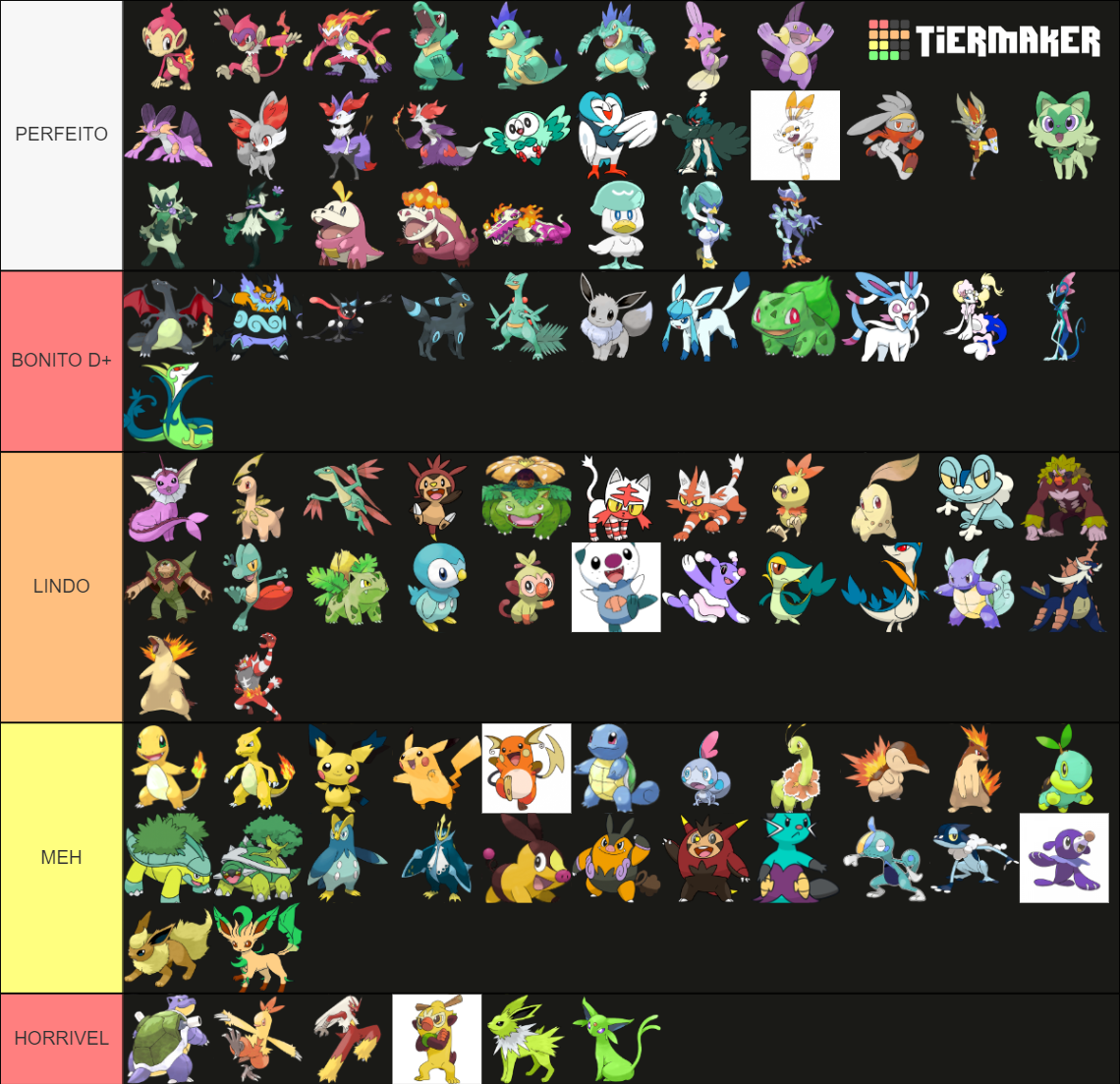 Melhores Pokemons Shinys Vers O Iniciais Tier List Community