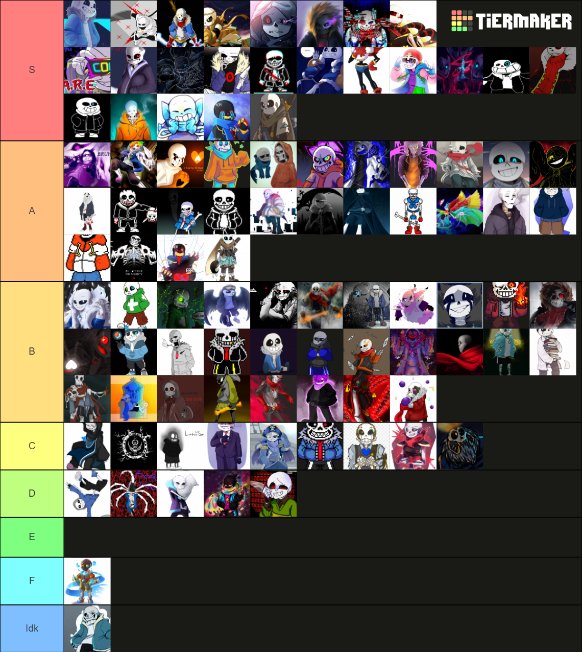 AU Papyrus Sans List Tier List Community Rankings TierMaker