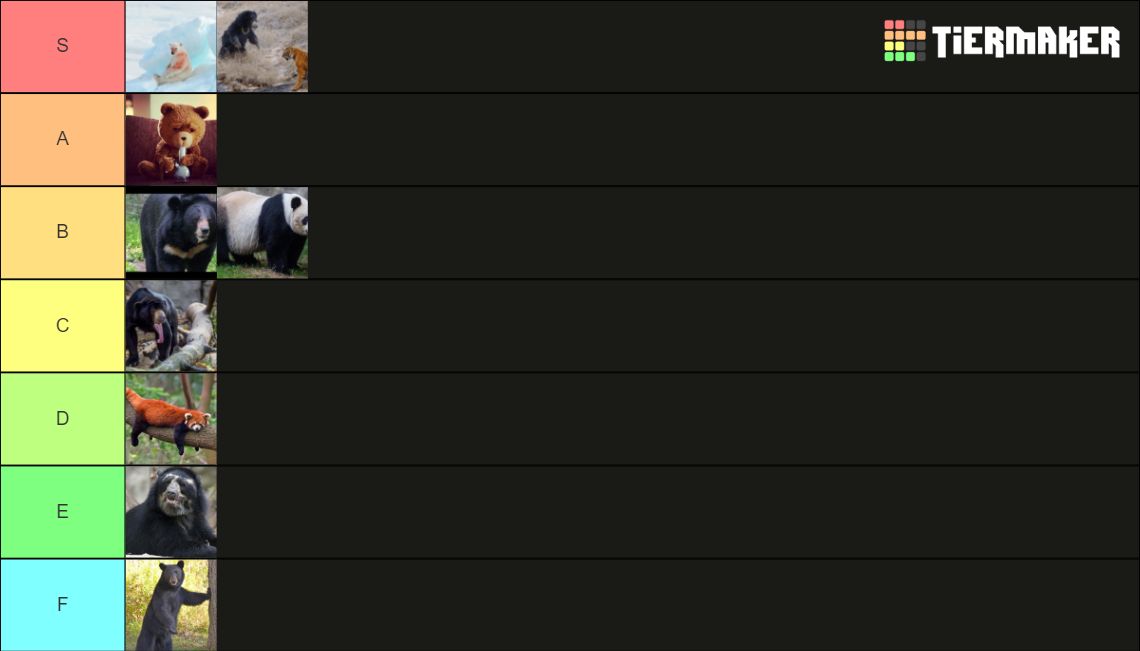 Insane Bear Ranking Tier List Community Rankings TierMaker