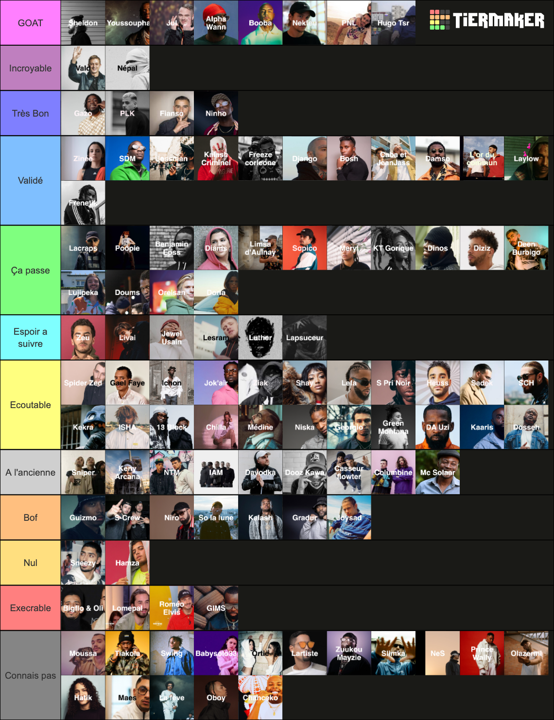 Rap Fr Tier List Community Rankings TierMaker