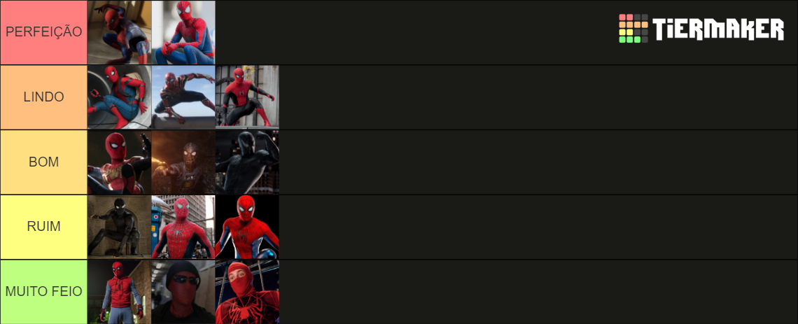 TRAJES DO HOMEM ARANHA Tier List Community Rankings TierMaker