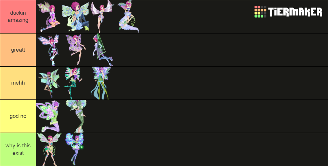 Winx Tecna All Transformations Tier List Community Rankings Tiermaker